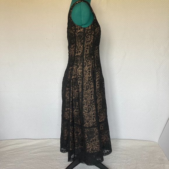 Nanette Lepore Black Lace Dress with Nude Underslip sz 2 NWT - Picture 8 of 12